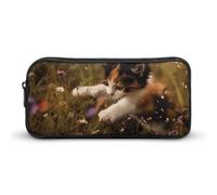 DWVTFSM Playing in The Garden Trousse à crayons de grande capacité pour homme et femme