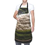 DWVTFSM Tablier de cuisine réglable pour homme et femme, Look At All That Rice en tissu Oxford imperméable avec 2 poches, tablier de cuisine, de jardinage, de salon