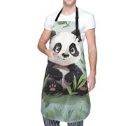 DWVTFSM Tablier de cuisine réglable pour homme et femme, motif panda, tissu Oxford imperméable, tablier de chef avec 2 poches, tablier de cuisine, de jardinage, tablier de salon