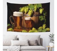 DWVTFSM Tapisserie murale à suspendre avec cônes de bière et houblon - 152,4 x 101,6 cm - Décoration murale moderne - Affiche esthétique pour salon, chambre à coucher, dortoir