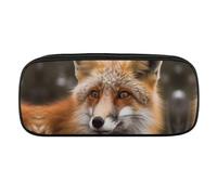 DWVTFSM The Fox Looks Into The Distance Grande trousse à crayons étanche mignonne trousse de voyage en cuir pour cosmétiques et maquillage pour homme et femme, Style :, Taille unique