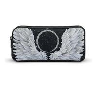 DWVTFSM Trousse à crayons avec ailes blanches et auréole - Grande capacité - Jolie trousse de maquillage pour homme et femme
