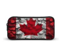 DWVTFSM Trousse à crayons avec drapeau du Canada - Grande capacité - Jolie trousse de maquillage pour femme et homme