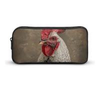 DWVTFSM Trousse à crayons blanche avec plumes de coq - Grande capacité - Jolie trousse de maquillage pour homme et femme