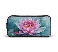 DWVTFSM Trousse à crayons de grande capacité avec fleur de nénuphar et de pêche pour homme et femme