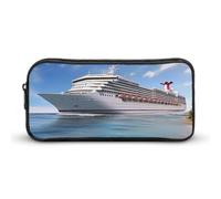 DWVTFSM Trousse à crayons de grande capacité avec motif bateau de croisière en bord de mer - Jolie trousse de maquillage pour homme et femme