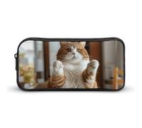 DWVTFSM Trousse à crayons de grande capacité avec motif chat extrêmement gras - Trousse de maquillage pour homme et femme