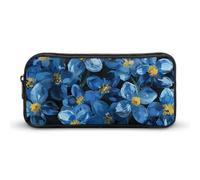 DWVTFSM Trousse à crayons de grande capacité avec motif floral bleu foncé pour homme et femme
