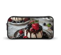 DWVTFSM Trousse à crayons de grande capacité avec motif gâteau au chocolat et au fromage, trousse de maquillage pour homme et femme