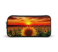 DWVTFSM Trousse à crayons de grande capacité avec motif tournesol et coucher de soleil - Pour homme et femme