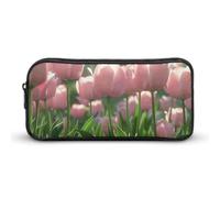 DWVTFSM Trousse à crayons de grande capacité avec motif tulipes pêche en fleurs pour homme et femme