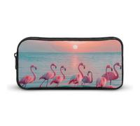 DWVTFSM Trousse à crayons flamants roses au crépuscule - Grande capacité - Jolie trousse de maquillage pour homme et femme