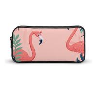 DWVTFSM Trousse à crayons flamants roses et plantes - Grande capacité - Jolie trousse de maquillage pour homme et femme