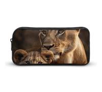 DWVTFSM Trousse à crayons lion africain de grande capacité - Jolie trousse de maquillage pour homme et femme