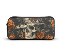 DWVTFSM Trousse à crayons portant un chapeau - Grande capacité - Jolie trousse de maquillage pour homme et femme