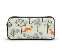 DWVTFSM Trousse à crayons « There Is A Fox in The Tree » de grande capacité - Jolie trousse à crayons - Trousse de maquillage pour homme et femme