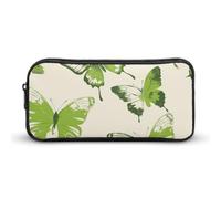 DWVTFSM Trousse à crayons vert citron de grande capacité avec motif papillon mignon pour homme et femme