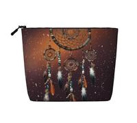 Dwvtfsm Trousse de maquillage attrape-rêves en lin imperméable avec fermeture éclair légère pour femme