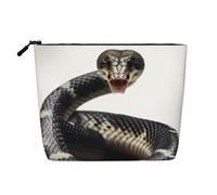 Dwvtfsm Trousse de maquillage Cobra Snake pour femme, imperméable, en lin, organiseur de cosmétiques de voyage, léger à fermeture éclair, trousse de toilette de voyage, organisateur de pinceaux de