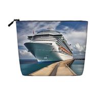 Dwvtfsm Trousse de maquillage en lin imperméable avec fermeture éclair pour femme, trousse de toilette de voyage légère avec fermeture éclair, sac de rangement pour pinceaux de maquillage