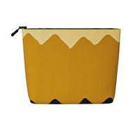 Dwvtfsm Trousse de maquillage jaune moutarde et noire pour femme, organiseur de voyage en lin imperméable, léger avec fermeture éclair, trousse de toilette de voyage, sac de rangement pour pinceaux de