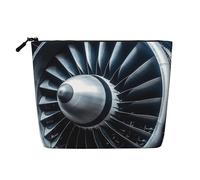 Dwvtfsm Trousse de maquillage Jet Engine pour femme, étanche, organiseur de voyage en lin, léger avec fermeture éclair, trousse de toilette de voyage, organisateur de pinceaux de maquillage, sac de