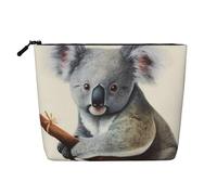 Dwvtfsm Trousse de maquillage Koala et papillon pour femme, imperméable, en lin, organiseur de cosmétiques de voyage léger à fermeture éclair, trousse de toilette de voyage, organisateur de pinceaux