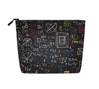 Dwvtfsm Trousse de maquillage mathématiques et physiques pour femme, imperméable, en lin, organiseur de cosmétiques de voyage, léger à fermeture éclair, trousse de toilette de voyage, organisateur de