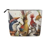 Dwvtfsm Trousse de maquillage pour femme - Imperméable - En lin - Légère - Fermeture éclair - Trousse de toilette de voyage - Sac de rangement pour pinceaux de maquillage