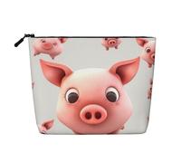 Dwvtfsm Trousse de maquillage souriante pour femme, organiseur de voyage en lin imperméable, léger avec fermeture éclair, trousse de toilette de voyage, sac de rangement pour pinceaux de maquillage