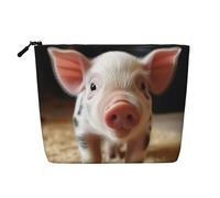 Dwvtfsm Trousse de maquillage souriante pour femme, organiseur de voyage en lin imperméable, léger avec fermeture éclair, trousse de toilette de voyage, sac de rangement pour pinceaux de maquillage