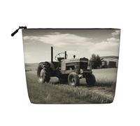 Dwvtfsm Trousse de maquillage tranquille pour femme - En lin imperméable - Légère - Fermeture éclair - Trousse de toilette de voyage - Sac de rangement pour pinceaux de maquillage