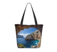 DWVTSLH Arch in Mallorca Espagne Sac fourre-tout pour femme Grand sac à bandoulière avec fermeture éclair Sac à main de voyage avec poches Sac de courses réutilisable Sac de plage Esthétique