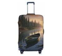 DWVTSLH Canoe by the Water Housse de bagage pour valise approuvée par la TSA, housse de protection élastique en élasthanne, lavable, anti-rayures, convient aux bagages de 45,7 à 81,3 cm, Noir , S