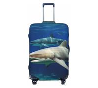 DWVTSLH Deux housses de bagage requin blanches pour valise, approuvées par la TSA, housse de protection élastique en élasthanne, lavable, anti-rayures, pour bagages de voyage de 45,7 à 81,3 cm, Noir