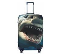 DWVTSLH Housse de bagage à bouche de requin pour valise, approuvée par la TSA, housse de protection élastique en élasthanne, lavable, anti-rayures pour bagages de voyage de 45,7 à 81,3 cm, Noir , S
