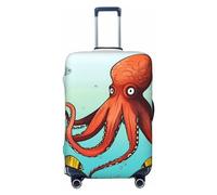 DWVTSLH Housse de bagage géante en forme de pieuvre approuvée par la TSA, housse de protection élastique en élasthanne, lavable, anti-rayures, convient aux bagages de 45,7 à 81,3 cm, Noir , M