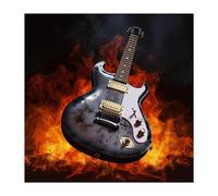 DWVTSLH Pendentif en acrylique imprimé guitare rock décoration de Noël pendentif utilisé pour habiller l'arbre de Noël décoration de voiture pour augmenter l'atmosphère festive