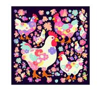 DWVTSLH Pendentif fleur cœur poulet imprimé acrylique pendentif décoration de Noël pendentif utilisé pour habiller l'arbre de Noël décoration de voiture pour augmenter l'atmosphère festive
