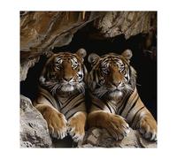 DWVTSLH Pendentif tigre dans une grotte en acrylique imprimé pendentif décoration de Noël pendentif utilisé pour habiller l'arbre de Noël décoration de voiture pour augmenter l'atmosphère festive