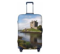 DWVTSLH View of The Dunguaire Castle Housse de bagage pour valise approuvée TSA, housse de protection élastique en élasthanne, lavable, anti-rayures, convient aux bagages de 45,7 à 81,3 cm, Noir , L