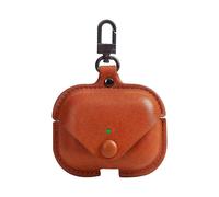 DWW-AirPods 3 3rd Generation Case Cover 2021 Leather with Keychain, Soft Leather Portable Protective Shockproof Wireless Charging Men Women Cover for