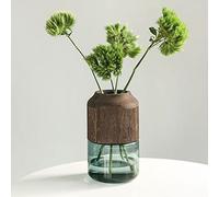 DWW Moderne Verre Bois Fleur Vase Cylindre Verre Clair Vases À Fleurs Ferme Vase Décoratif Fleur Plante Conteneur for Bureau À Domicile Ferme Décor (Taille : 30cm)