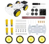 DWWTKL Kit de châssis en métal pour voiture intelligente 4WD Kit de programmation Arduino avec encodeur de vitesse de moteur TT pour apprendre Arduino/Microbit/Raspberry Pi pour adulte à partir de 15