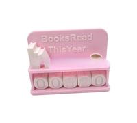 dwxnauixl Décorations de bibliothèque : Compteur de Livres LUS par an, Outils Tendance pour Suivre Ses objectifs Lecture, embellir Ses étagères, Panneau « Livres LUS par an » pour Les lecteurs, Rose