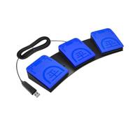 dwxnauixl Pédale de Commande USB avancée à 3 pédales pour Une optimisation du contrôle des Applications de Jeu, de Musique et d'. Contrôle des Via Une, Bleu, 34 x 11.5 x 4.3 cm
