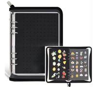 dwxnauixl Sac à Multifonctionnel pour collectionneuse de Broches, avec Compartiments pour épingles, en PVC tissé, idéal pour Les Broches et Les Boucles d'oreilles, Noir