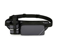 dwxnauixl Sac banane de randonnée imperméable en tissu Oxford avec bouteille d'eau pour rester en plein air, courir et boire, gris