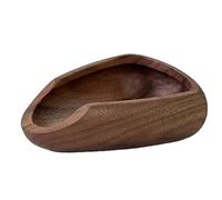 dwxnauixl Tasse doseuse en bois de noyer naturel avec repose-cuillère en céramique, petit repose-cuillère forme de grain café pour le café, B