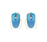 DX-110 - Souris - droitiers et gauchers - optique - 3 boutons - filaire - USB - bleu